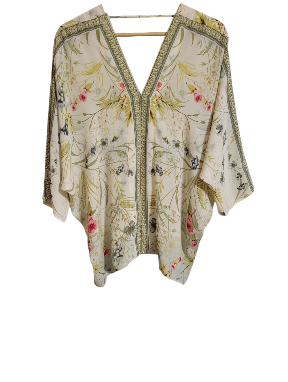 Rose + Olive Cream Floral Dolman Sleeve Blouse